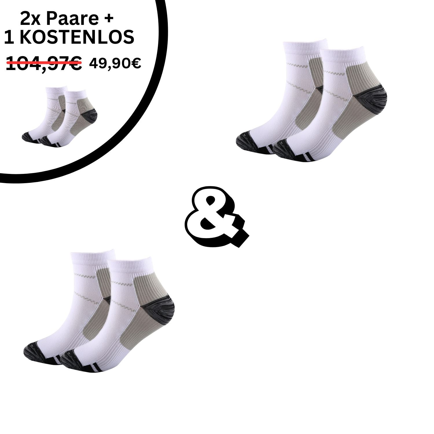 Holen Sie sich 3 Paar Tieberg™️ Energiesocken Kompressionssocken - zahlen Sie 2, erhalten Sie 1 gratis! Genießen Sie fortschrittliche Kompressionstechnologie für Komfort und Unterstützung. Originalpreis gesenkt, jetzt nur 49,90€ für dieses Tieberg™️ Angebot!.